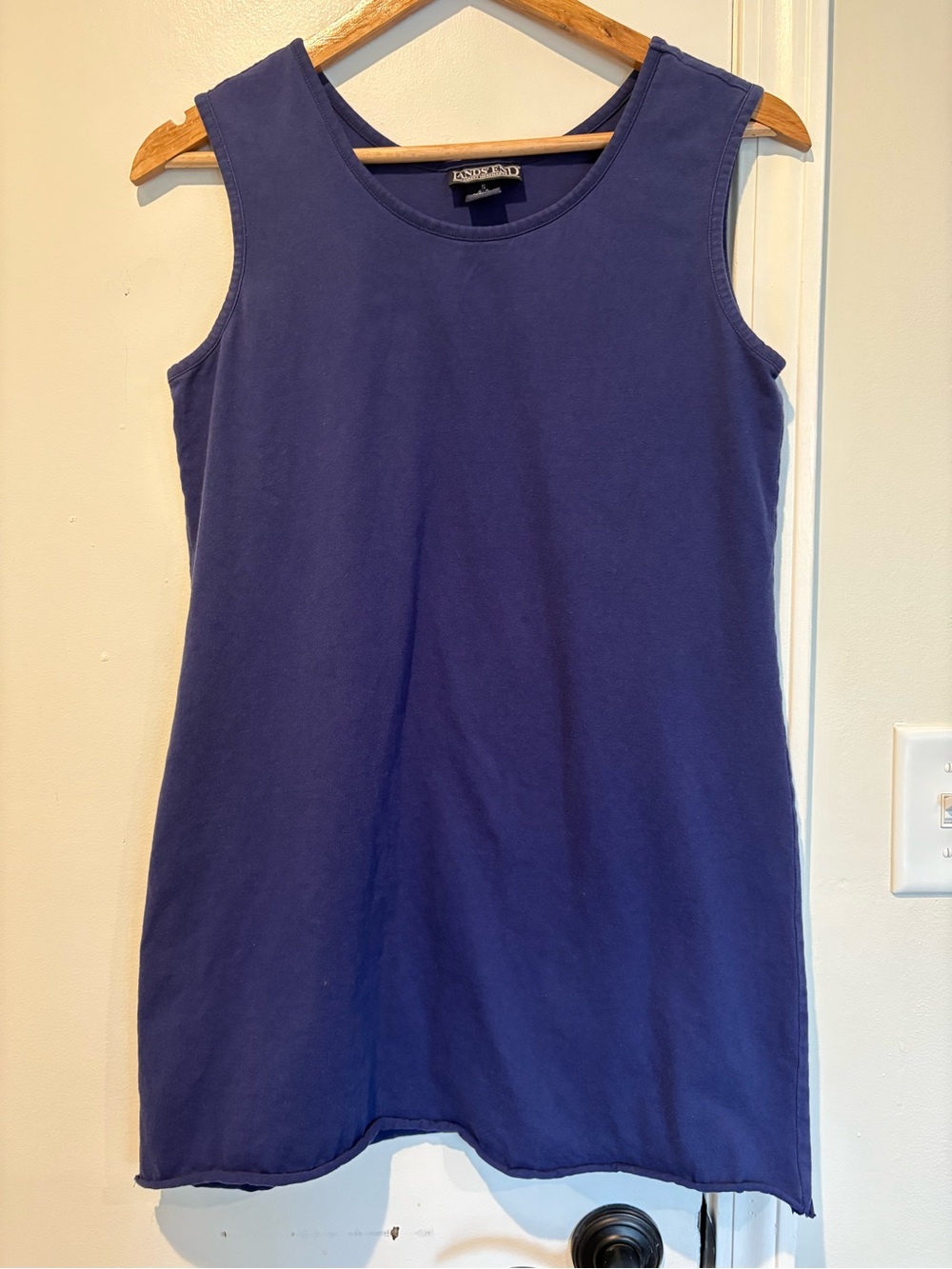 Classic Cotton Basic Layer Lands' End Sleeveless Navy Blue Tank Tunic